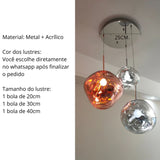 Conjunto Completo Lustre Pendente Moderno Luxuoso Macaron Nórdico