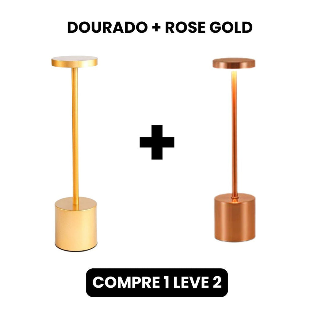 Luminária de Mesa Recarregável Sem fio Decorativa COMPRE 1 LEVE 2