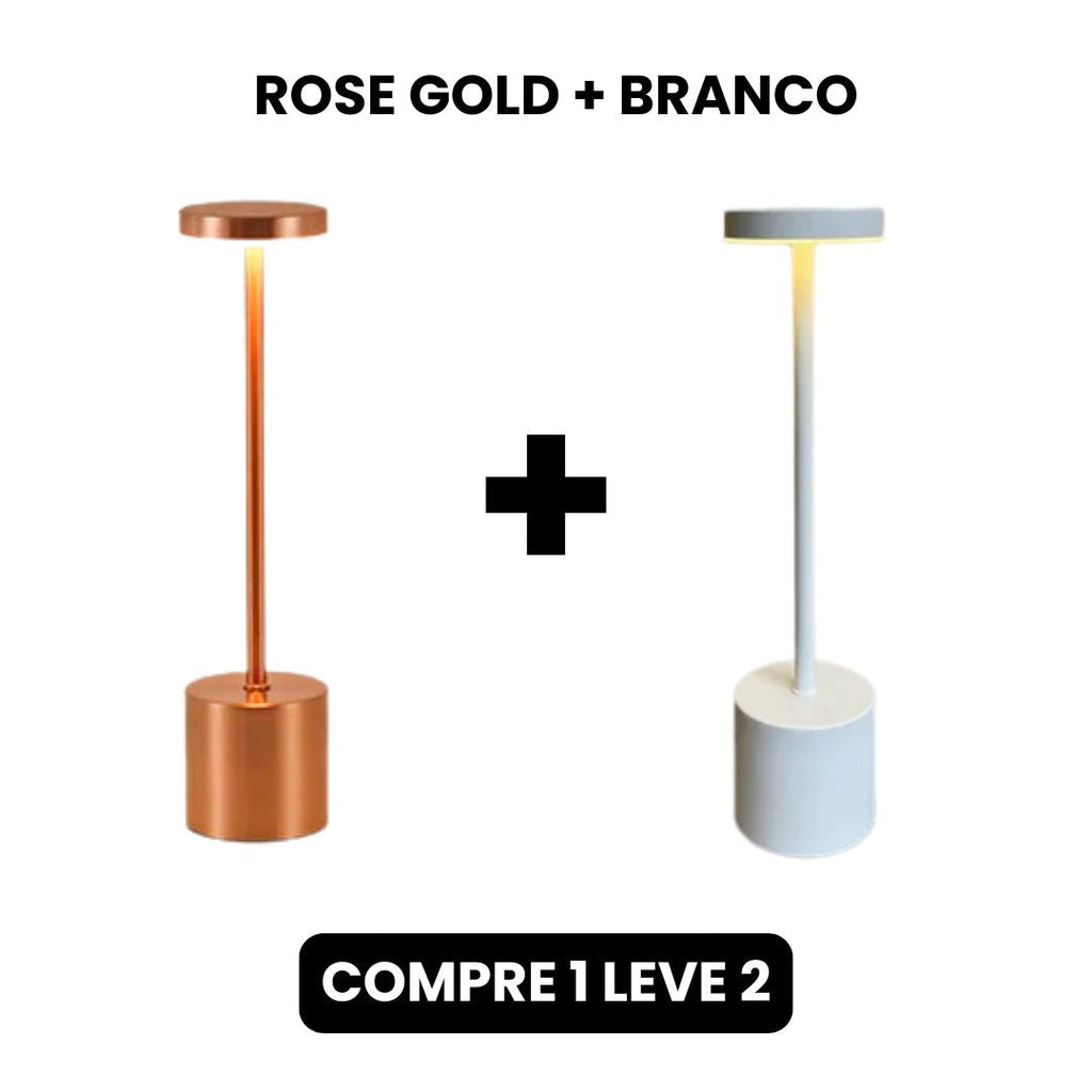 Luminária de Mesa Recarregável Sem fio Decorativa COMPRE 1 LEVE 2