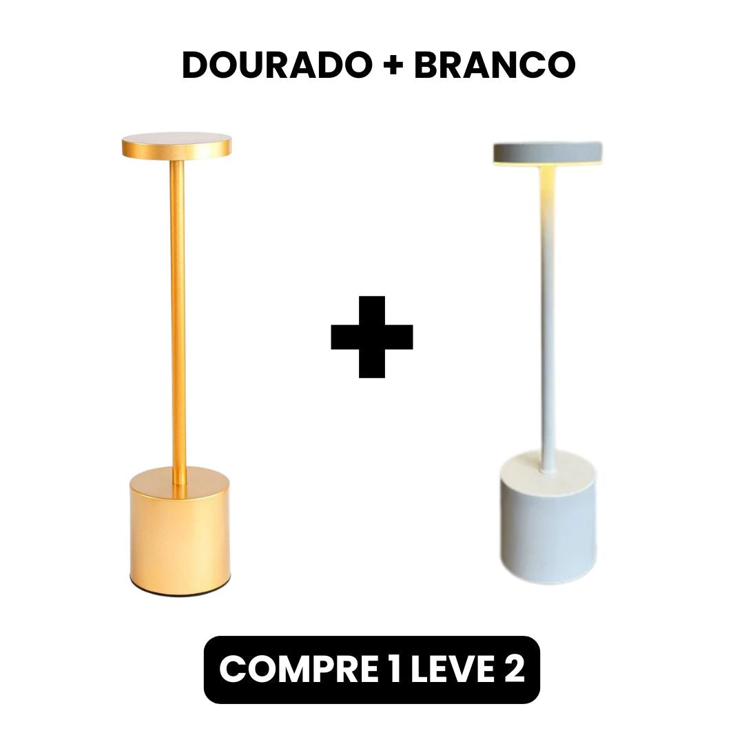 Luminária de Mesa Recarregável Sem fio Decorativa COMPRE 1 LEVE 2