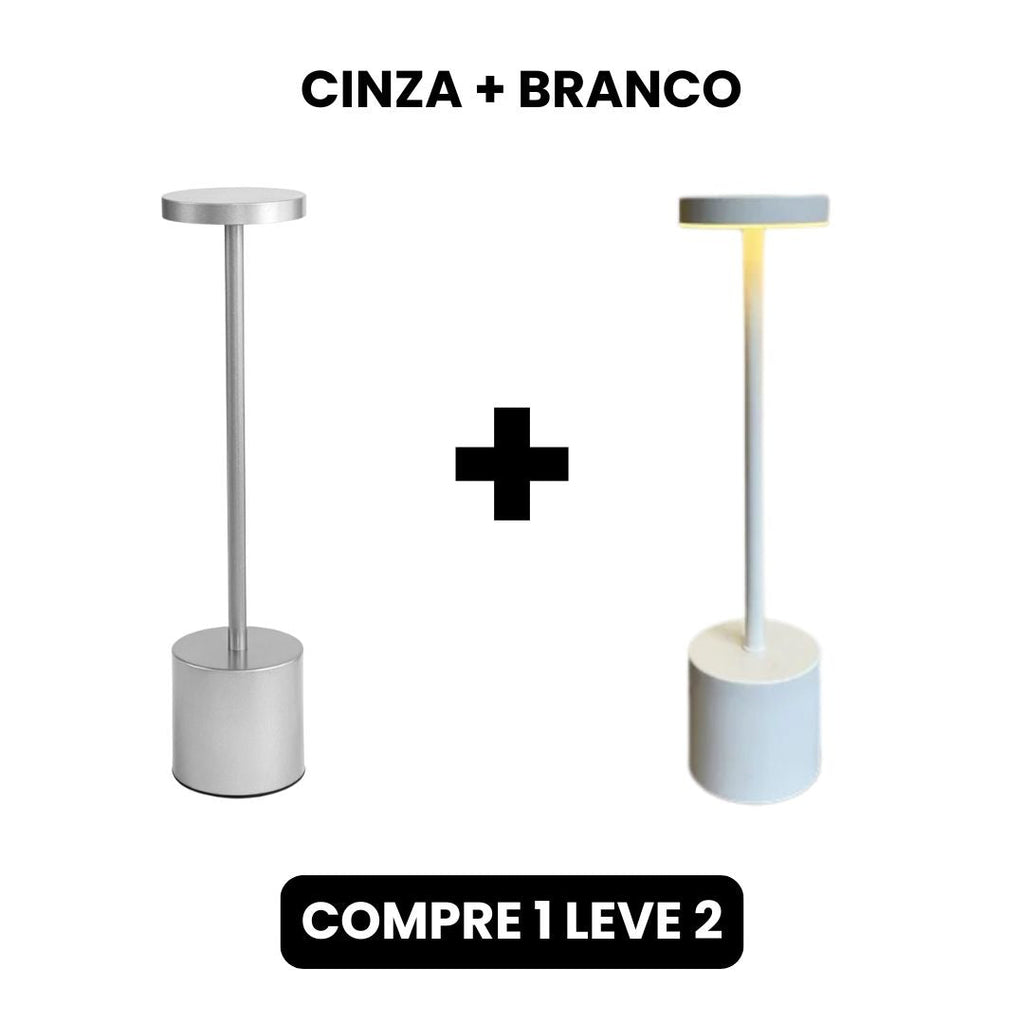 Luminária de Mesa Recarregável Sem fio Decorativa COMPRE 1 LEVE 2