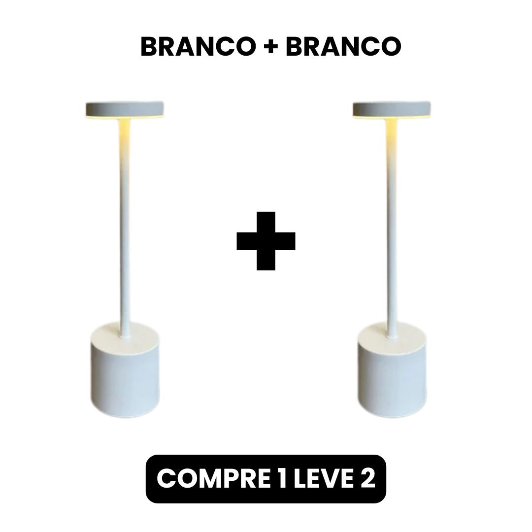 Luminária de Mesa Recarregável Sem fio Decorativa COMPRE 1 LEVE 2