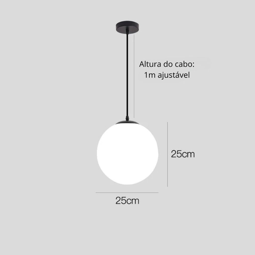 Pendente Luminária De Teto Globo Minimalista Led