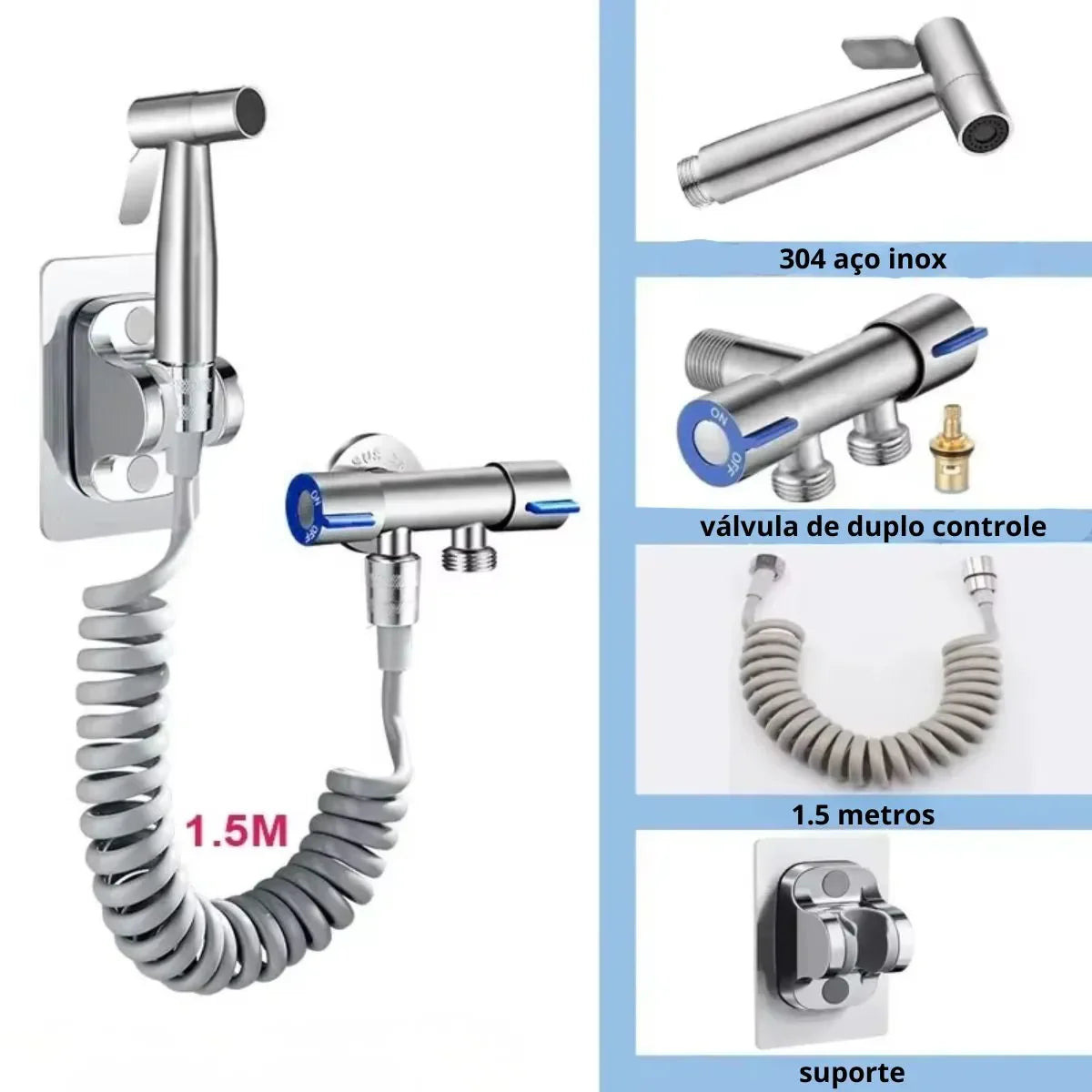 Ducha Higiênica Para Banheiro Aço Inoxidável 304