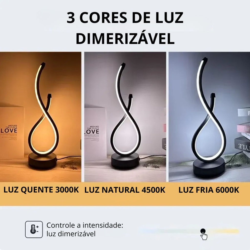 Luminária De Mesa Ondular Led Royal