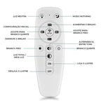 Lustre Led Moderno Com Controle Pendente Anéis 3 Arcos