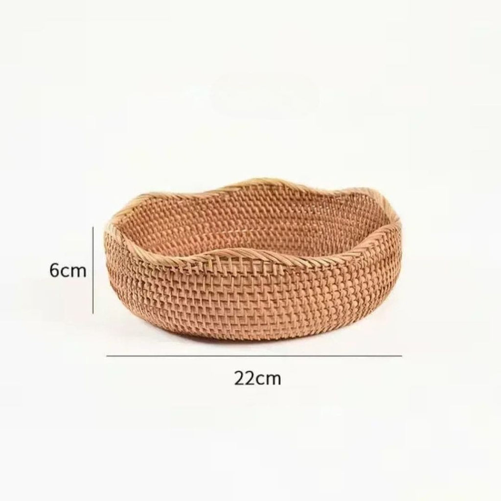 Bandeja Em Vime Redonda Decorativa Rattan
