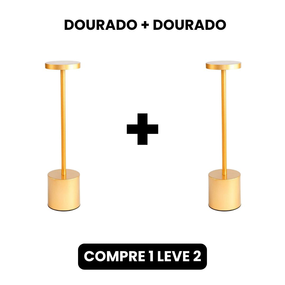 Luminária de Mesa Recarregável Sem fio Decorativa COMPRE 1 LEVE 2