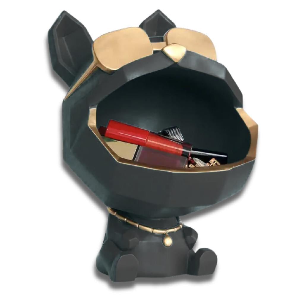 Estatueta Decorativa Bulldog Francês Porta Itens