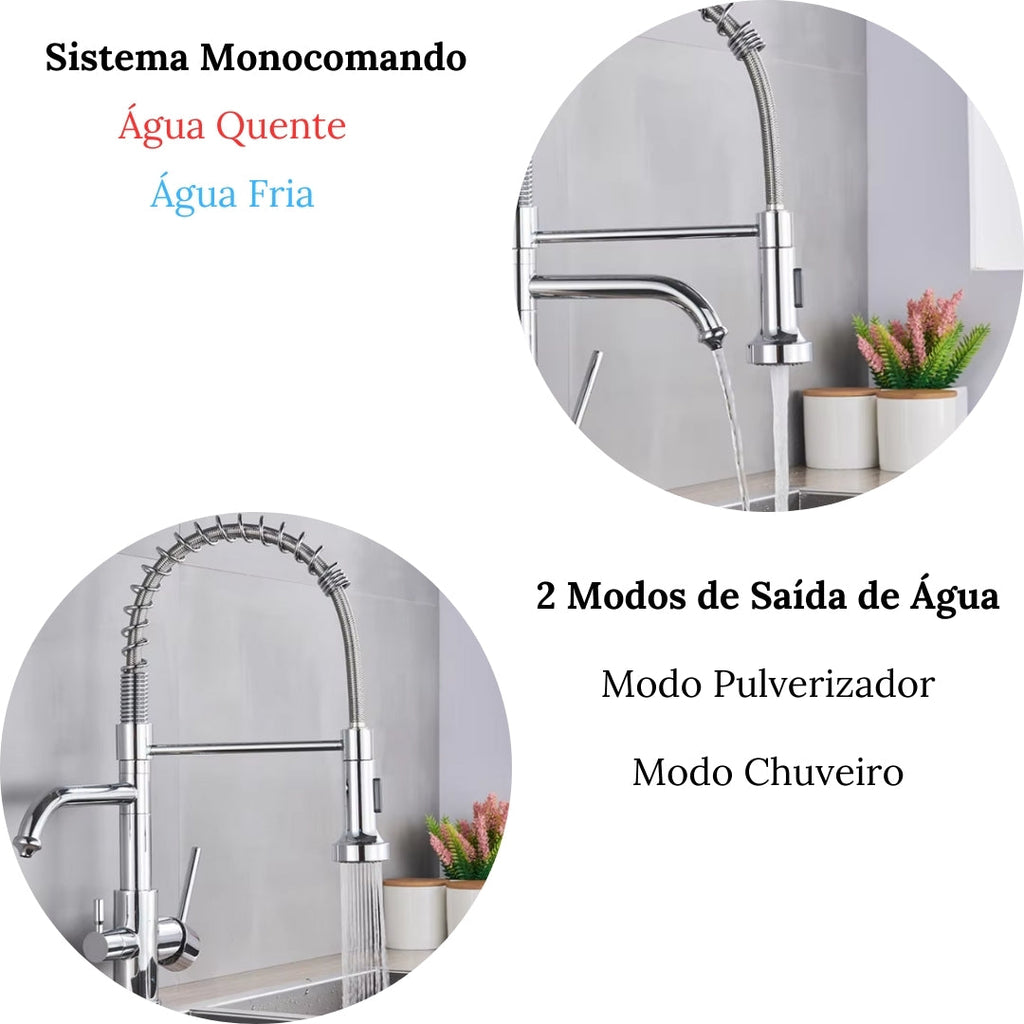 Torneira Para Cozinha Gourmet Monocomando Com Filtro Neptunus