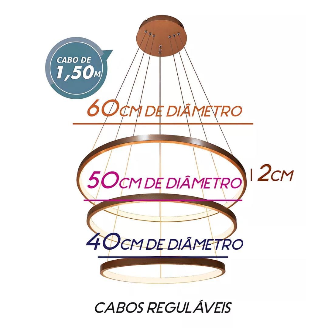 Lustre Pendente Quality Montreal Led Bivolt