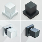 Kit Ducha Chuveiro 20×20cm Inox 304 Com Acabamentos Registros Preto/Cromado Para Chuveiro Banheiro