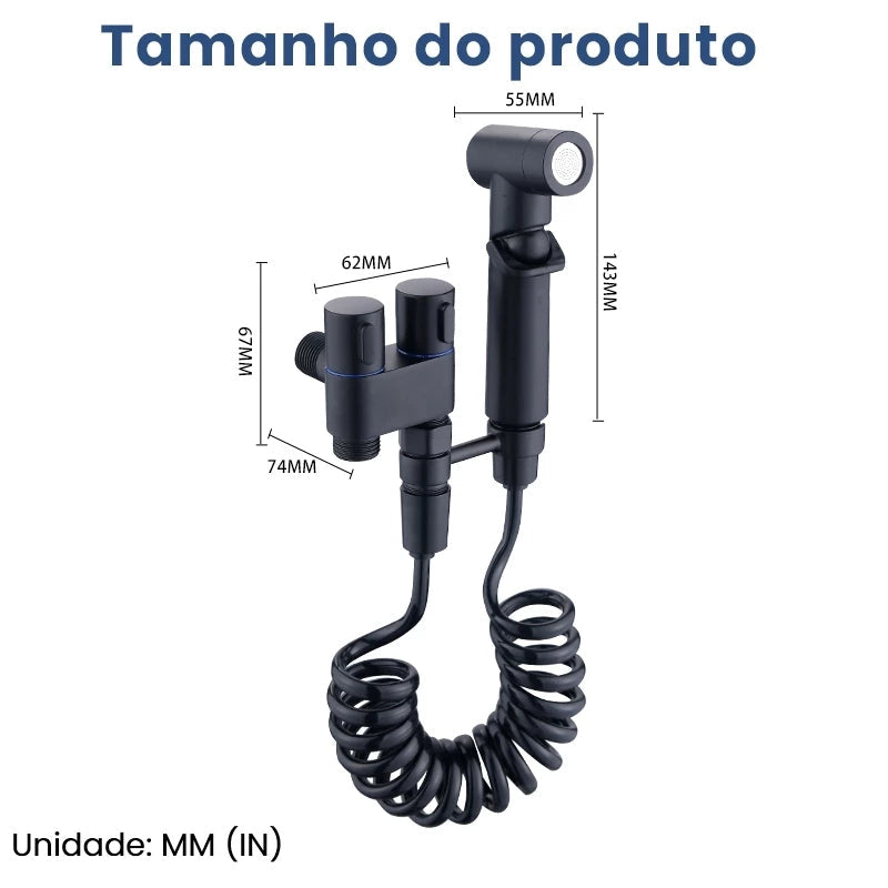 Conjunto Completo de Ducha Higiênica com Spray de Alta Pressão Regulável e Instalação Fácil