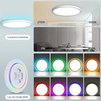 Luminária de Teto Plafon LED Redondo Inteligente Alexa Google Home