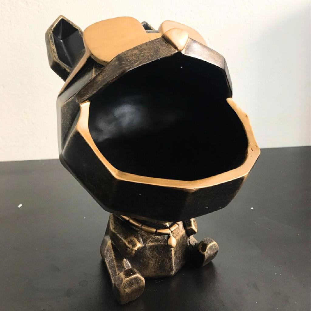 Estatueta Decorativa Bulldog Francês Porta Itens