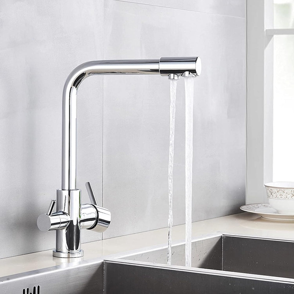 Torneira Gourmet Para Cozinha Com Filtro Modelo Duplo Comando Modelo Giratória