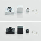 Kit Ducha Chuveiro 20×20cm Inox 304 Com Acabamentos Registros Preto/Cromado Para Chuveiro Banheiro