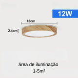 Plafon De Teto Led Sobrepor Estilo Amadeirado