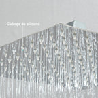 Kit Ducha Chuveiro 20×20cm Inox 304 Com Acabamentos Registros Preto/Cromado Para Chuveiro Banheiro