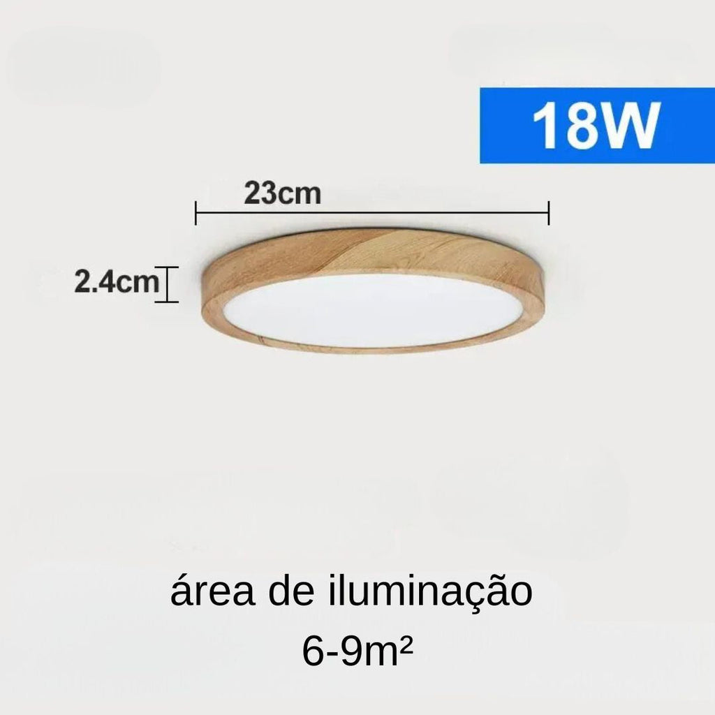 Plafon De Teto Led Sobrepor Estilo Amadeirado