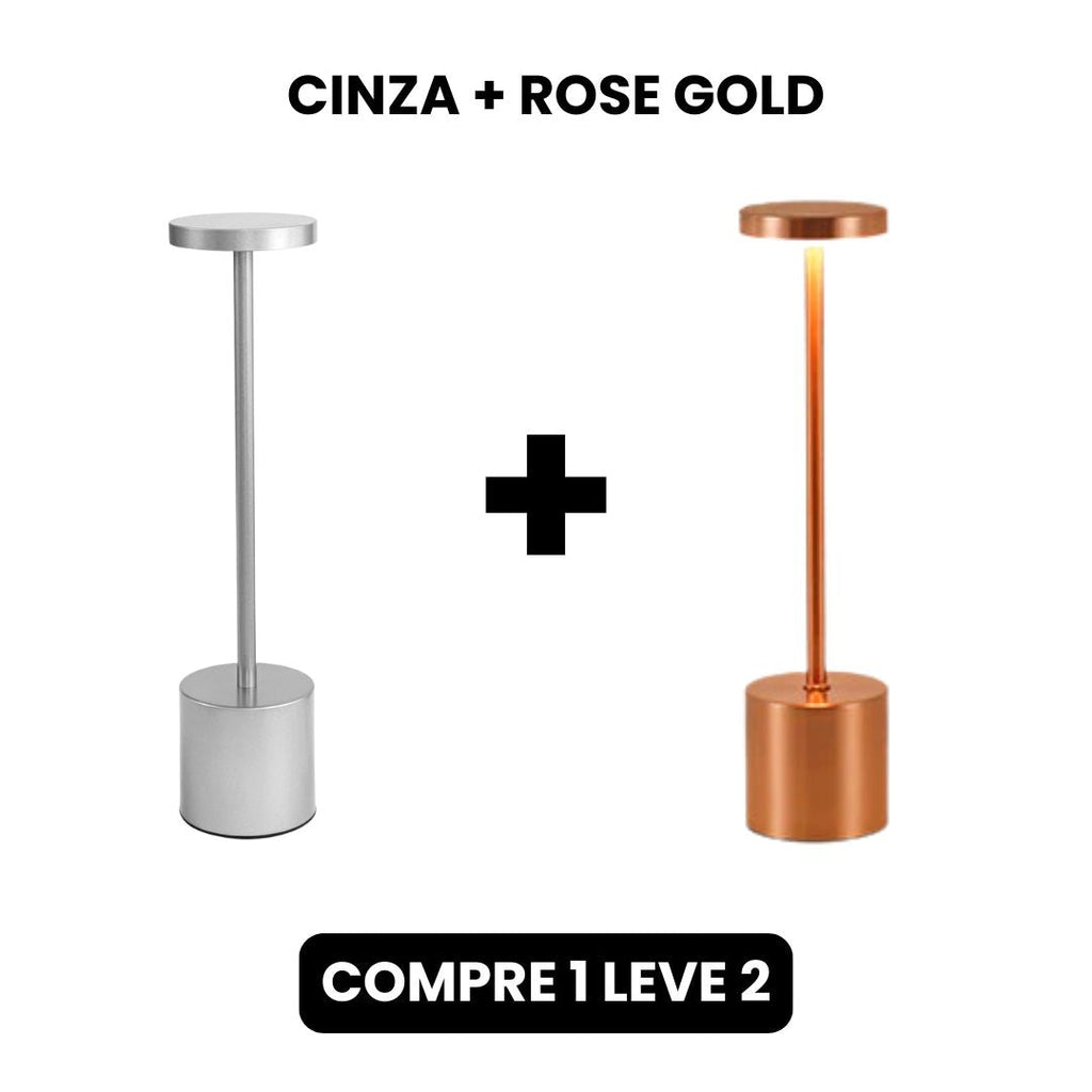 Luminária de Mesa Recarregável Sem fio Decorativa COMPRE 1 LEVE 2
