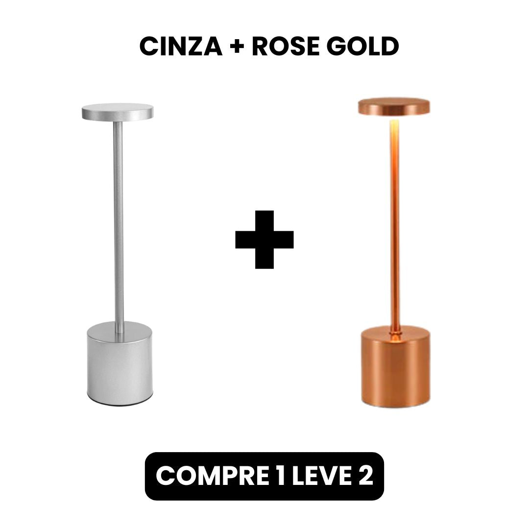 Luminária de Mesa Recarregável Sem fio Decorativa COMPRE 1 LEVE 2