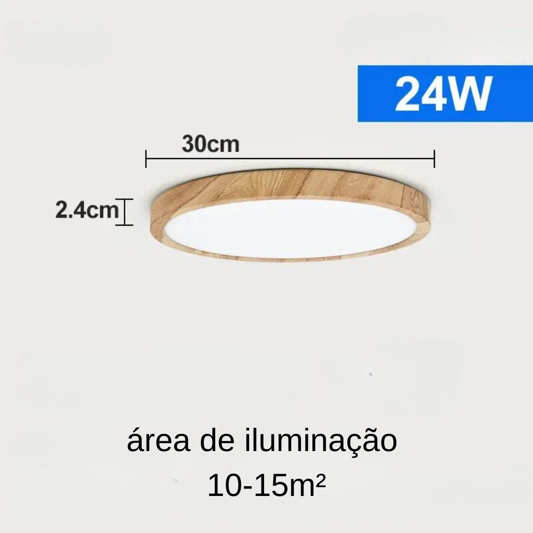 Plafon De Teto Led Sobrepor Estilo Amadeirado