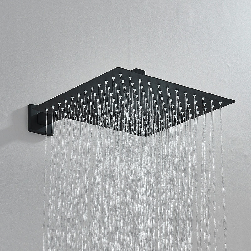 Kit Ducha Chuveiro 20×20cm Inox 304 Com Acabamentos Registros Preto/Cromado Para Chuveiro Banheiro