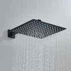 Kit Ducha Chuveiro 20×20cm Inox 304 Com Acabamentos Registros Preto/Cromado Para Chuveiro Banheiro