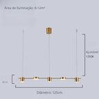 Lustre Para Sala de Jantar Moderno Montreal Dourado