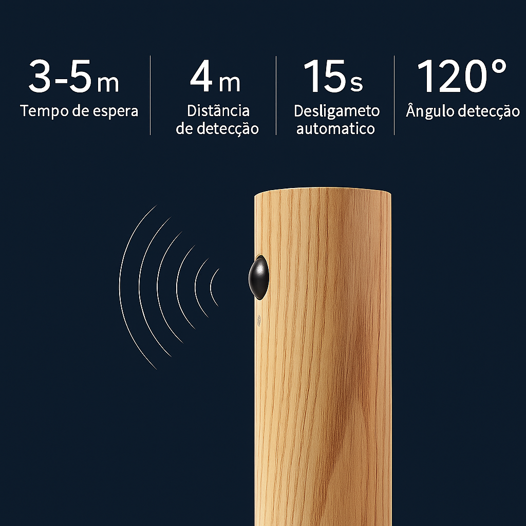 Luminária De Parede Sem Fio Luz Led Recarregável Com Sensor Movimento