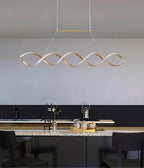 Pendente Led Lustre Preto/Dourado Para Sala de Jantar Decoração