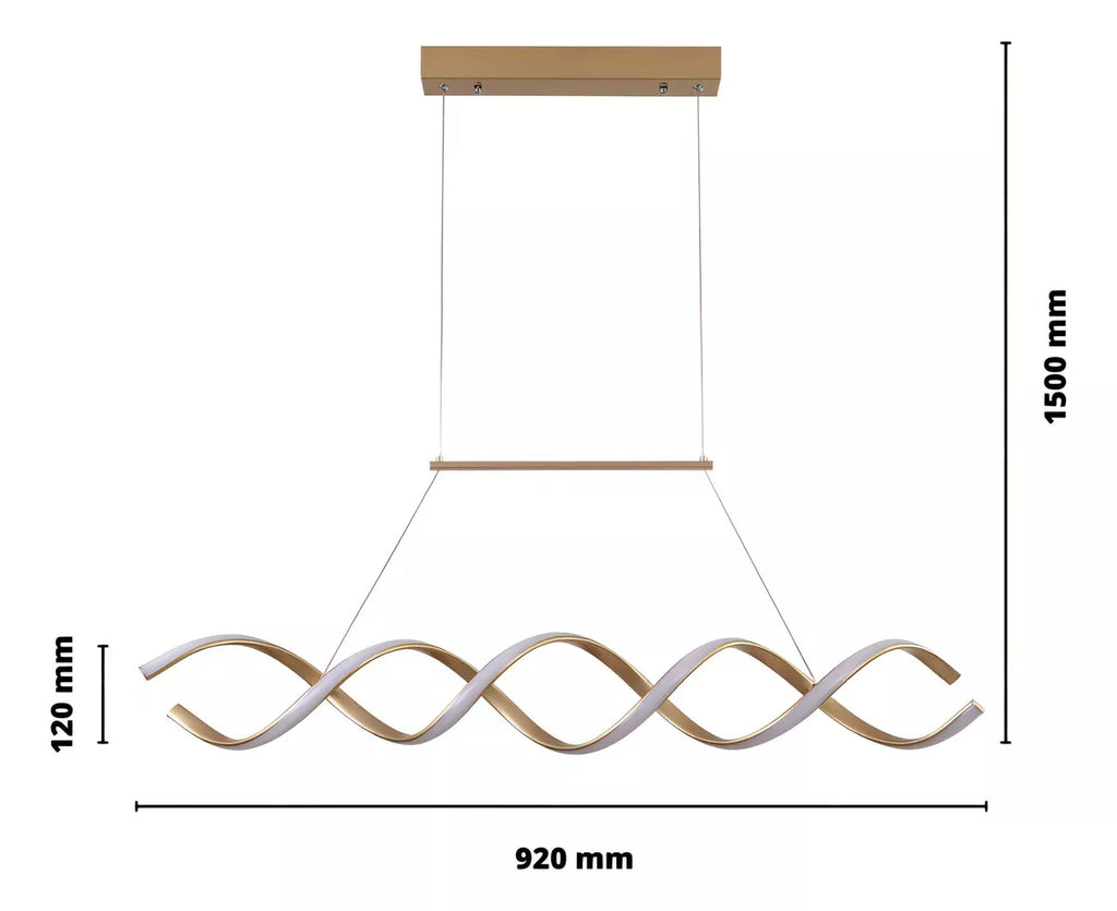 Pendente Led Lustre Preto/Dourado Para Sala de Jantar Decoração