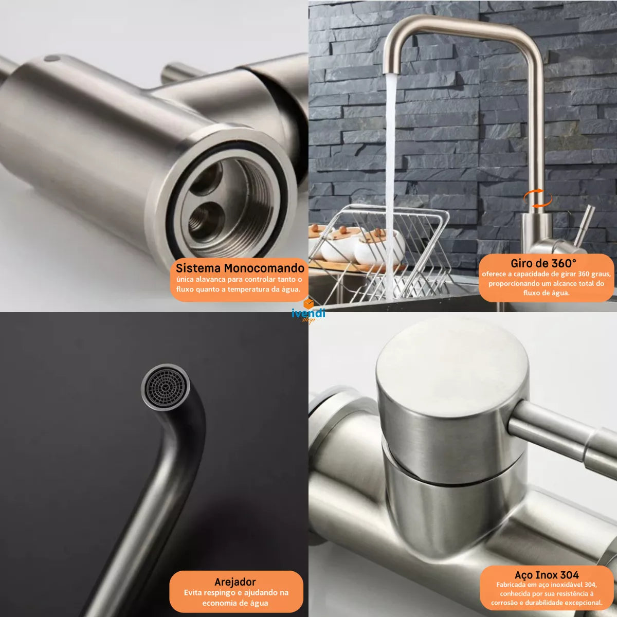 Torneira Monocomando Para Cozinha