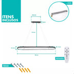 Lustre Pendente Moderno Vallbona com Controle Remoto