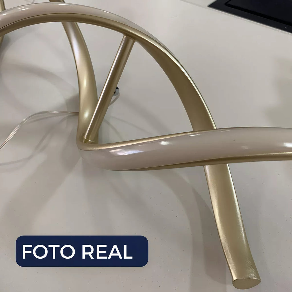 Pendente Led Lustre Preto/Dourado Para Sala de Jantar Decoração