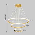 Lustre Pendente Circular Triplo em LED