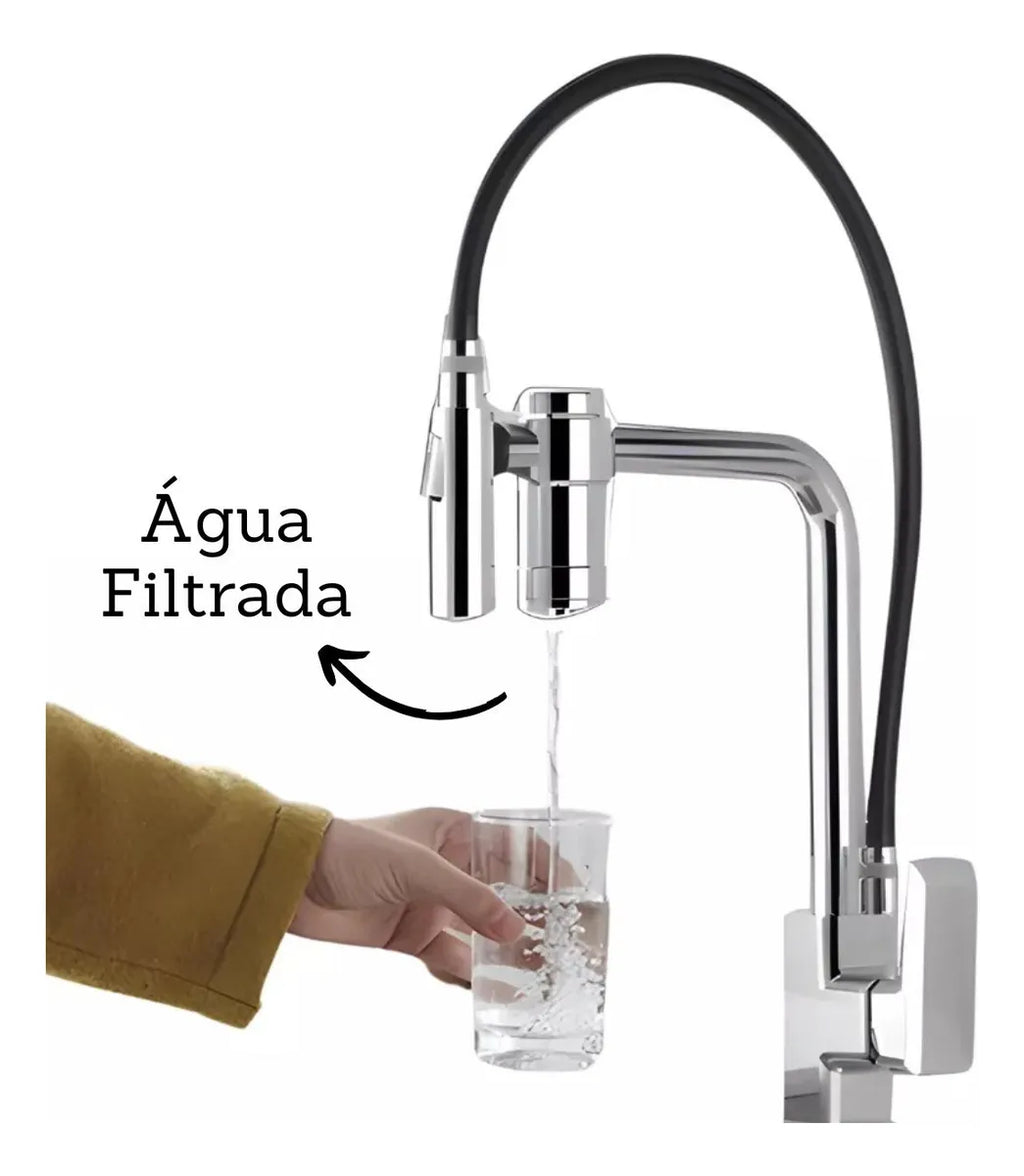 Torneira Para Cozinha Com Filtro Gourmet Modelo 2 em 1 Com Misturador Cromado