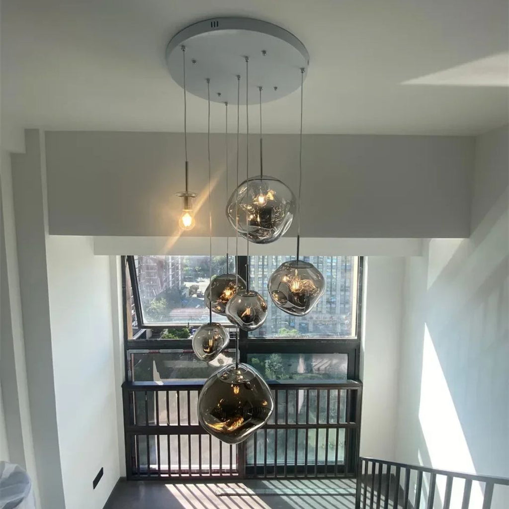 Conjunto Completo Lustre Pendente Moderno Luxuoso Lava Macaron Nórdico