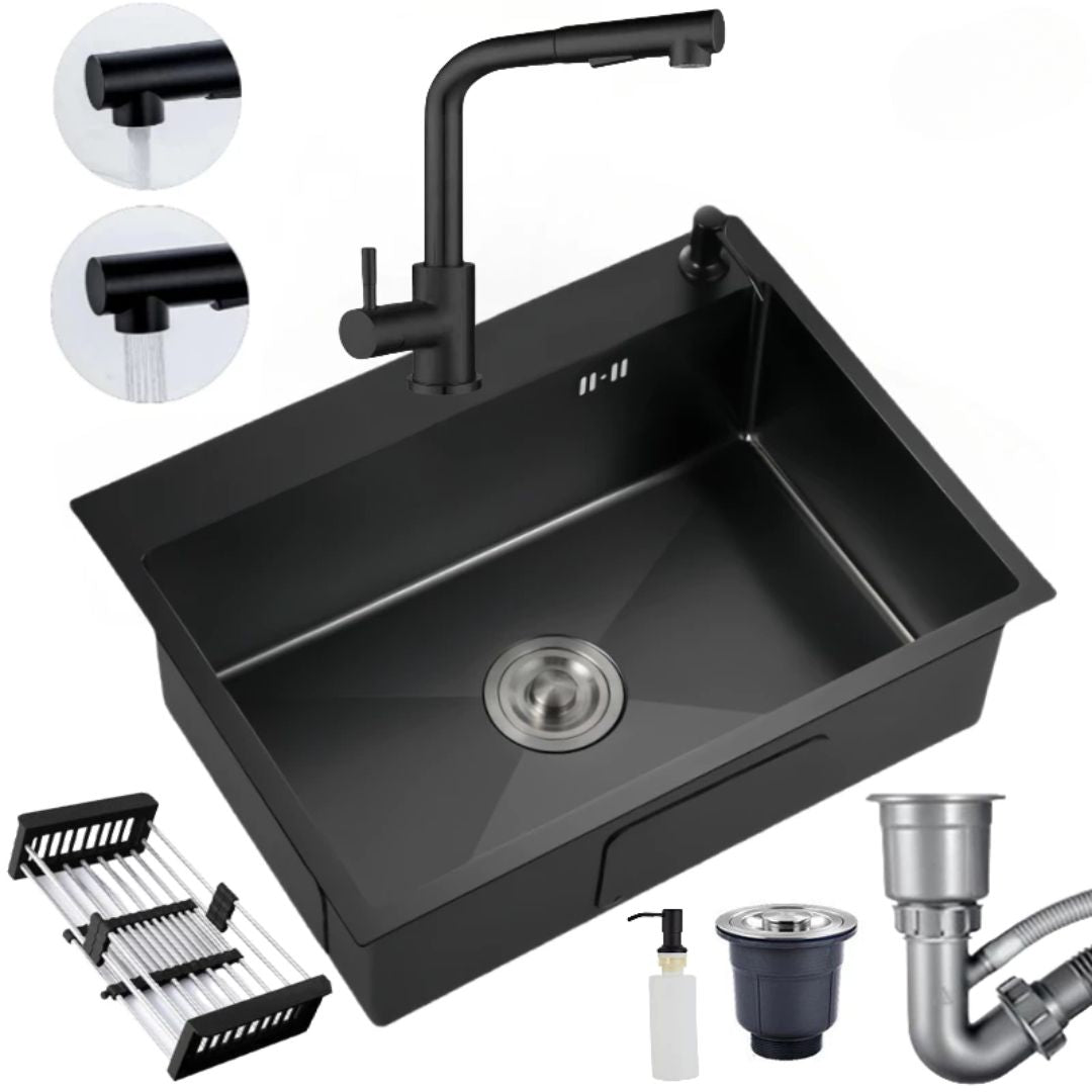 Cuba Pia Dourada Inox 304 Gourmet Cozinha 60x45 Com Torneira Escovado E Acessórios