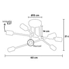 Lustre Para Sala Moderno Dourado 6 Lâmpadas