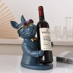 Escultura Decorativa BullDog Francês Mordomo Suporte de Vinho