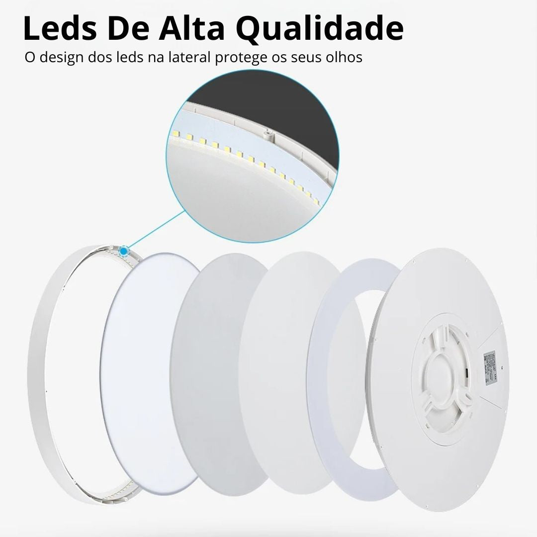 Plafon De Teto Led Sobrepor Estilo Amadeirado