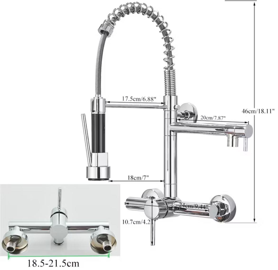 Torneira De Parede Para Cozinha Misturador Modelo Pull Out