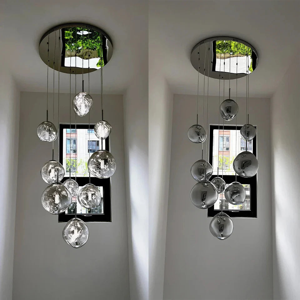 Conjunto Completo Lustre Pendente Moderno Luxuoso Macaron Nórdico