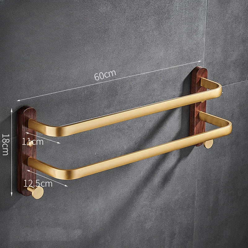Porta Toalha Para Banheiro Duplo e Triplo Madeira Maciça