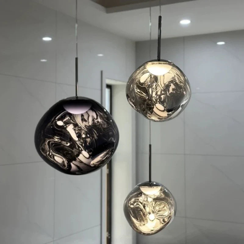 Conjunto Completo Lustre Pendente Moderno Luxuoso Macaron Nórdico