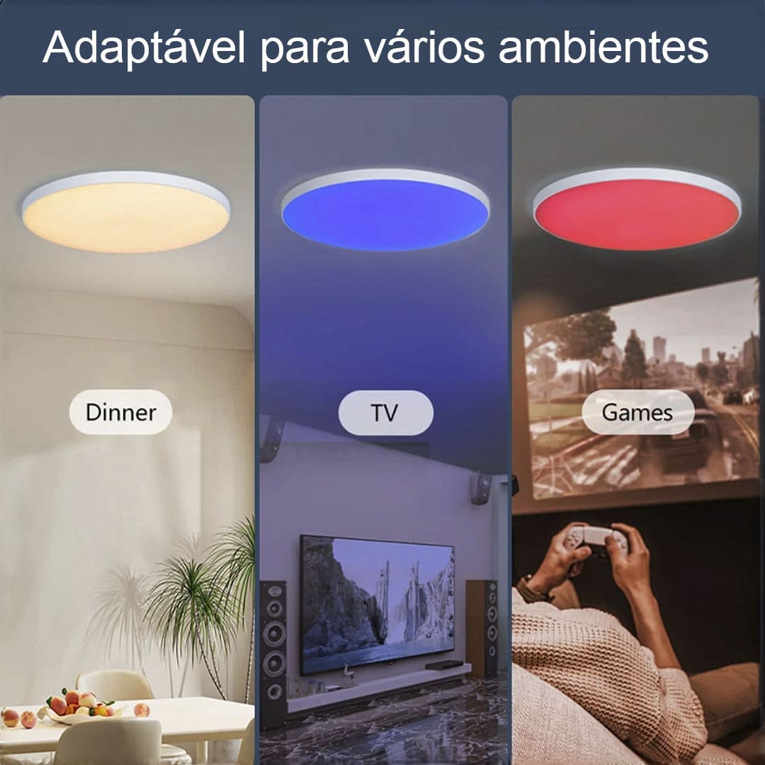 Plafon Led Sobrepor Redondo Smart Home Led Lights WIFI Voice Control Alexa Google Yandex