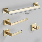 Kit Acessórios Para Banheiro Completo 4 Peças Inox 40/60cm Toalheiro De Banheiro Dourado Escovado