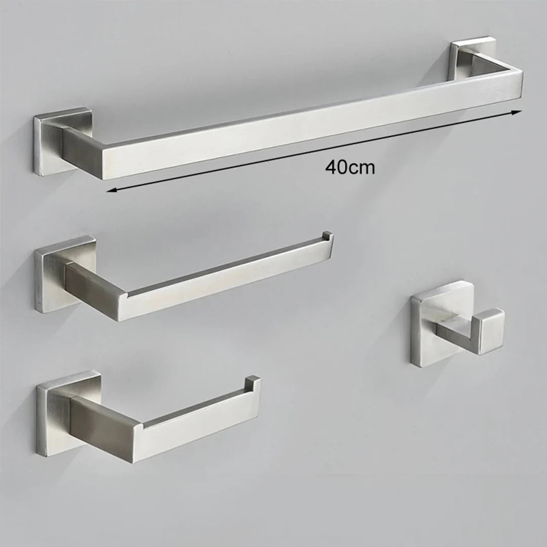 Kit Acessórios Para Banheiro Completo 4 Peças Inox 40/60cm Toalheiro De Banheiro Dourado Escovado